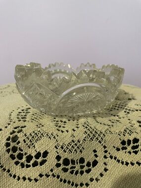 Pressed Glass Decorative Bowl - Clear Glass